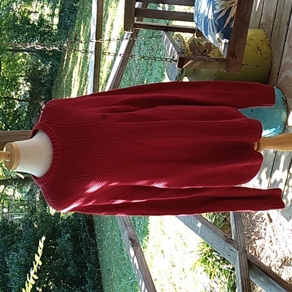 Mens Chaps XL red crew neck sweater - Picture 1 of 3